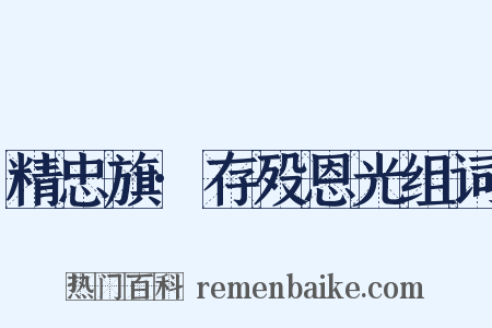 精忠旗·存殁恩光组词是什么意思的图片